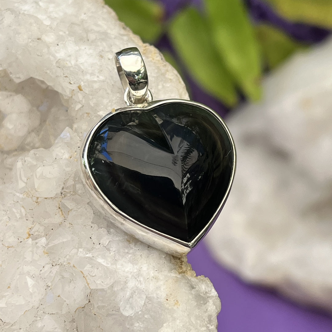 Pendant Rainbow Eye Obsidian Heart 3.8 cm