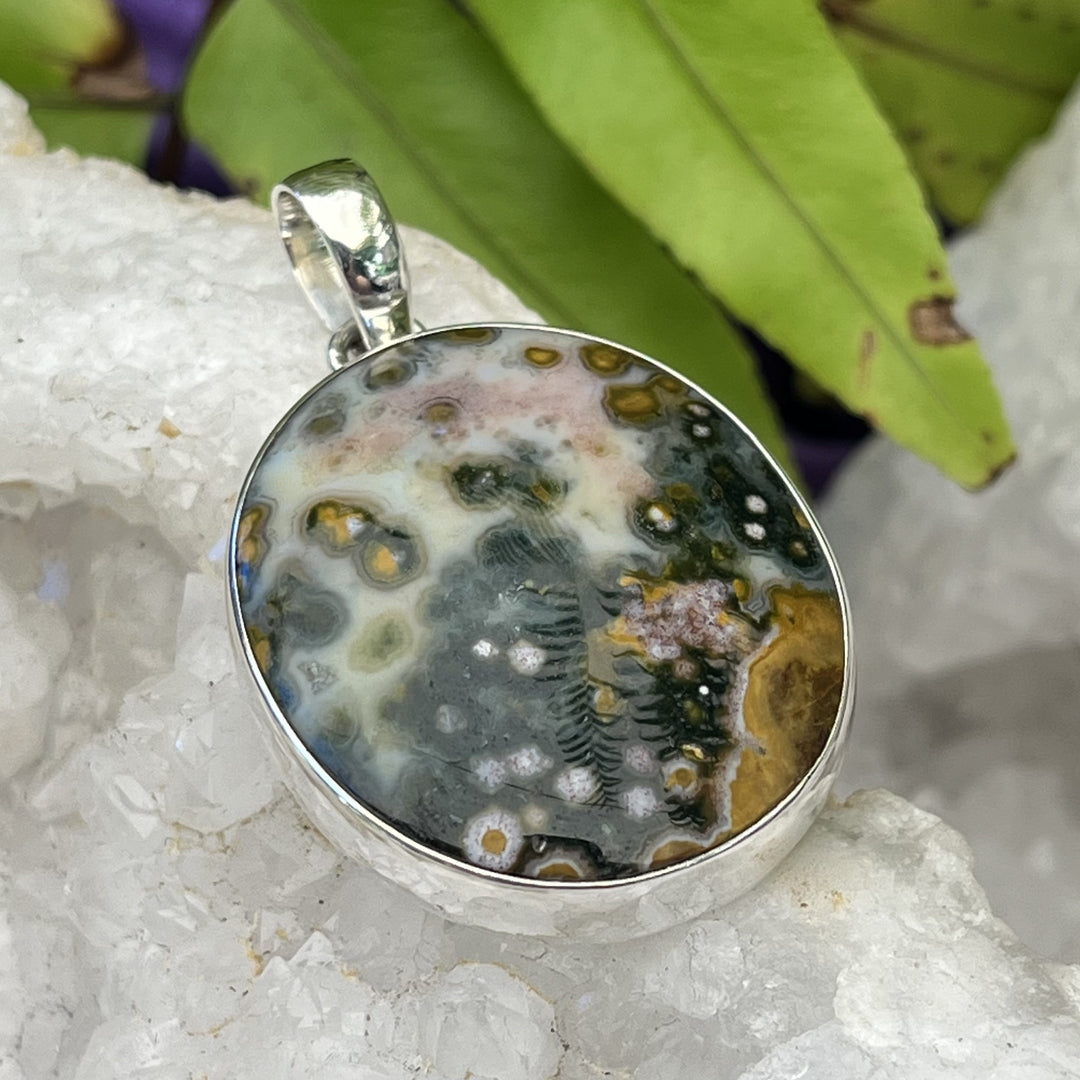 Pendant Ocean Jasper Oval 4.2 cm