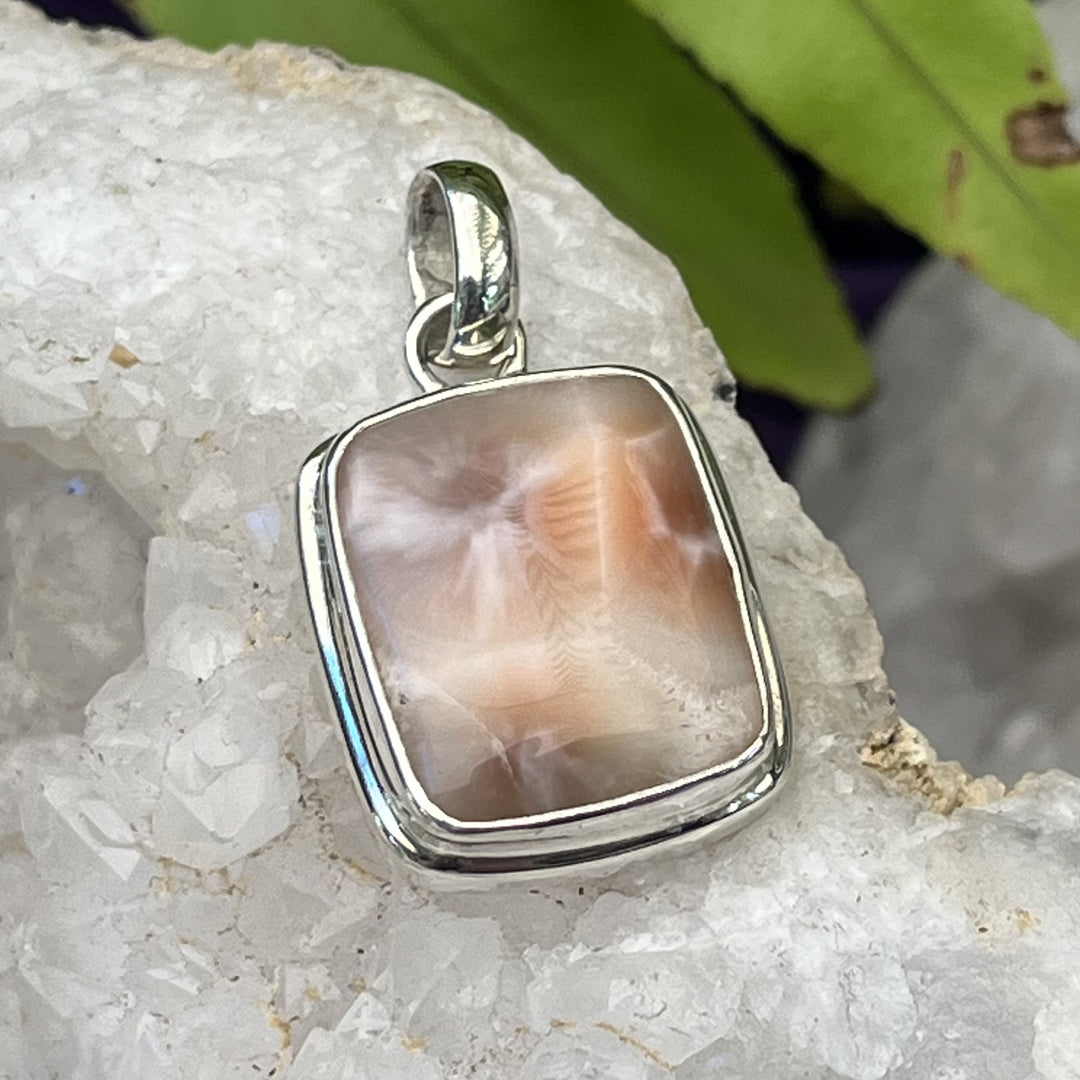 Pendant Pink Larimar Rectangle 2.8 cm