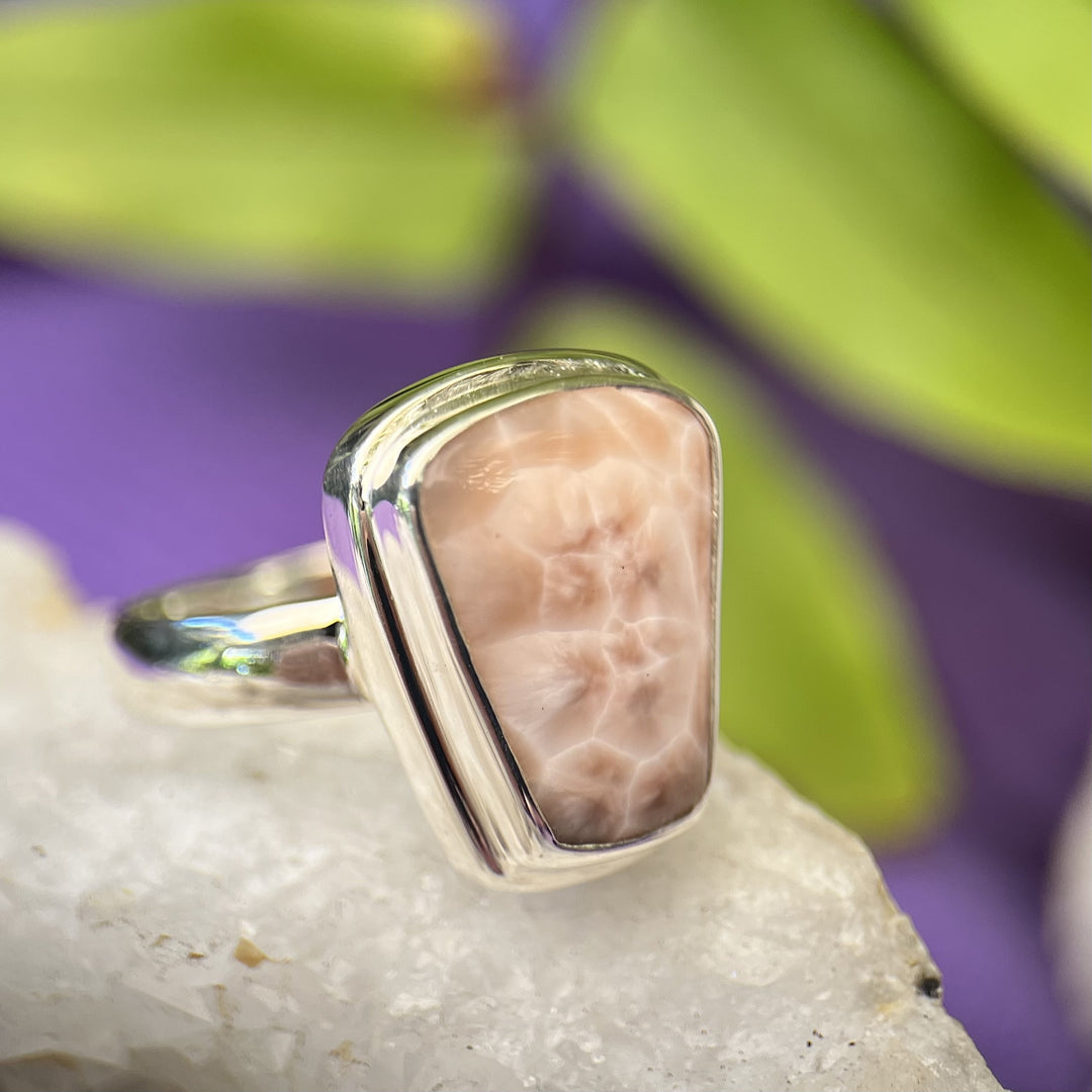 Ring Pink Larimar Freeform 1.3 cm