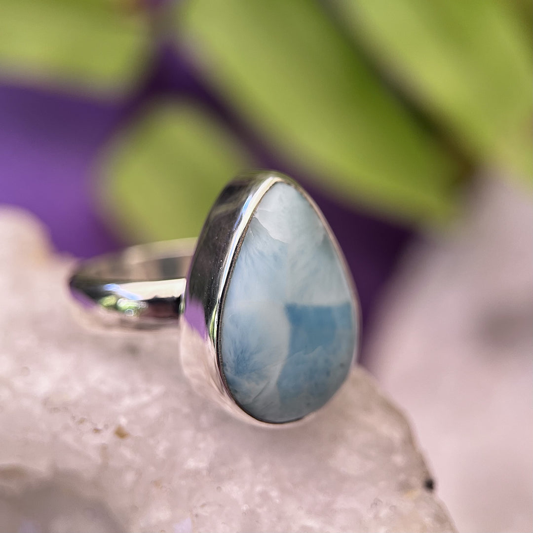 Ring Larimar Teardrop 1.70 cm