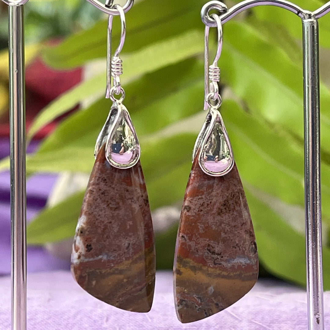 Earrings Brecciated Jasper Freeform