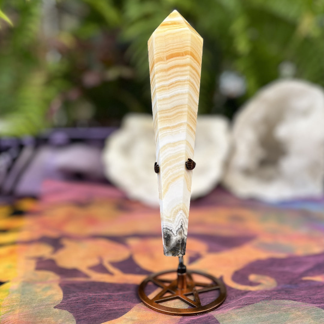 Wand Yellow Calcite on Stand 17.3 cm
