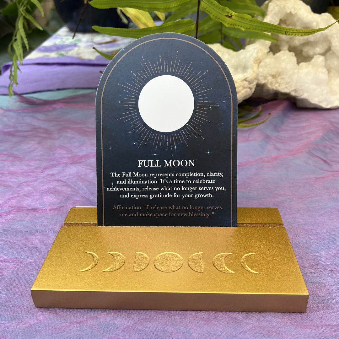 Tarot Stand with 8 Moon Cards