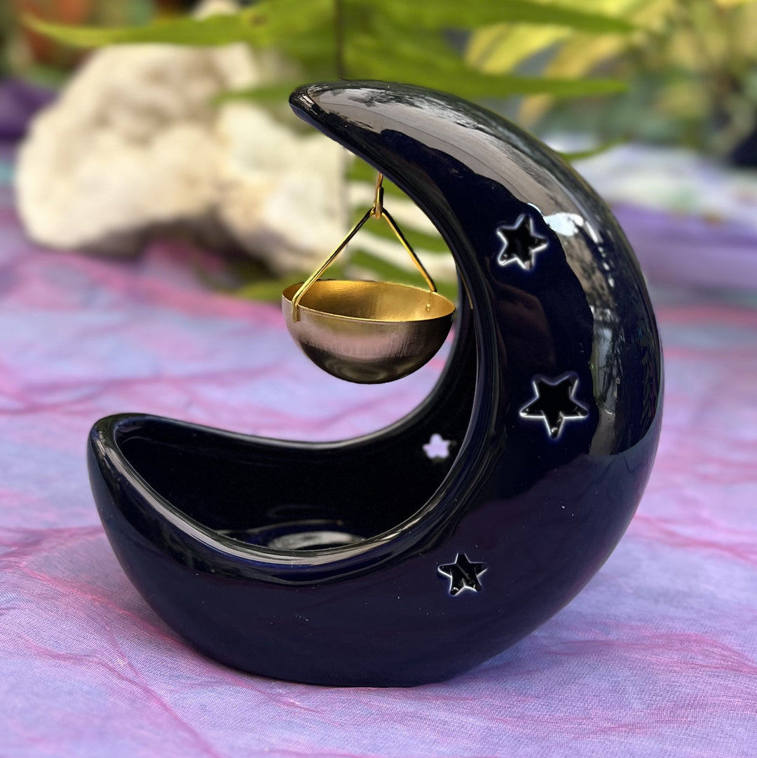 Oil Burner Blue Crescent Moon