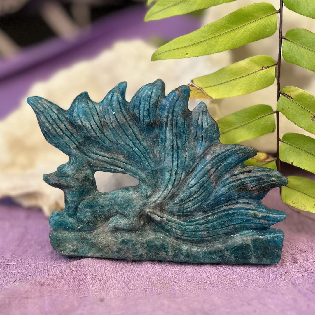 Nine Tailed Fox Blue Apatite