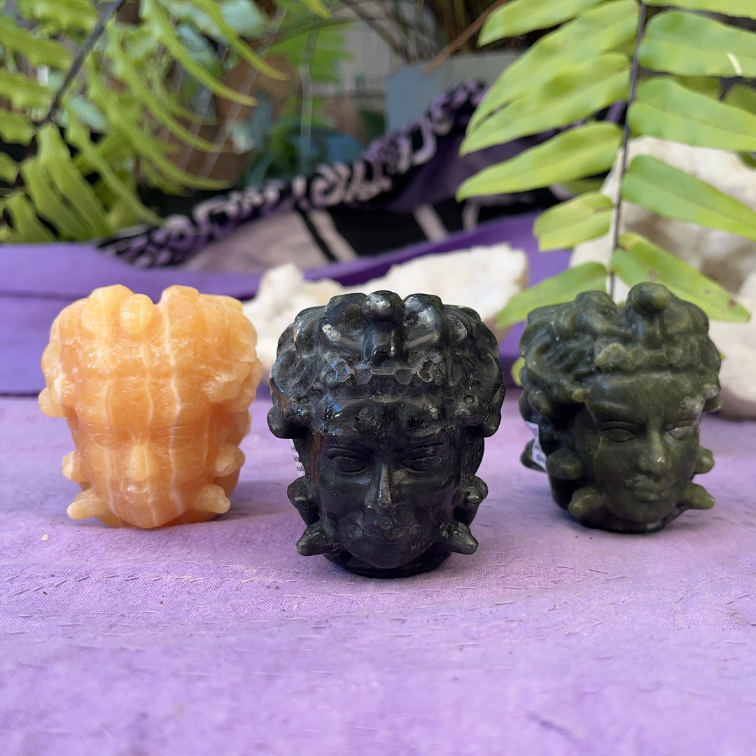 Medusa Head Crystal Carving
