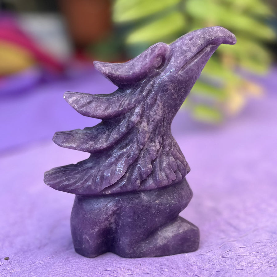 Eagle Head Lepidolite Hand Carved | Carpe Diem WIth Remi