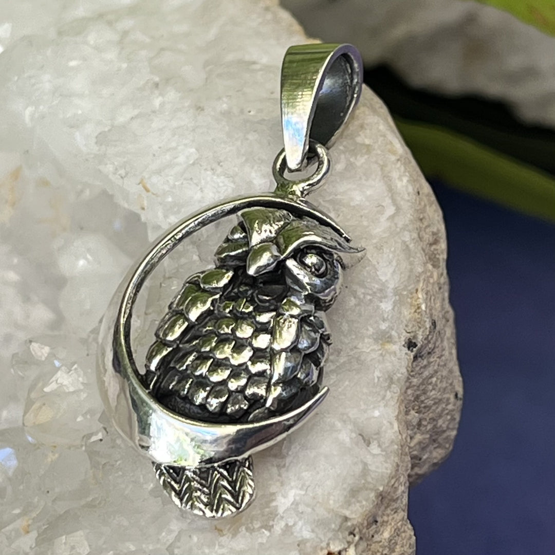 Pendant Owl and Moon 3.5 cm