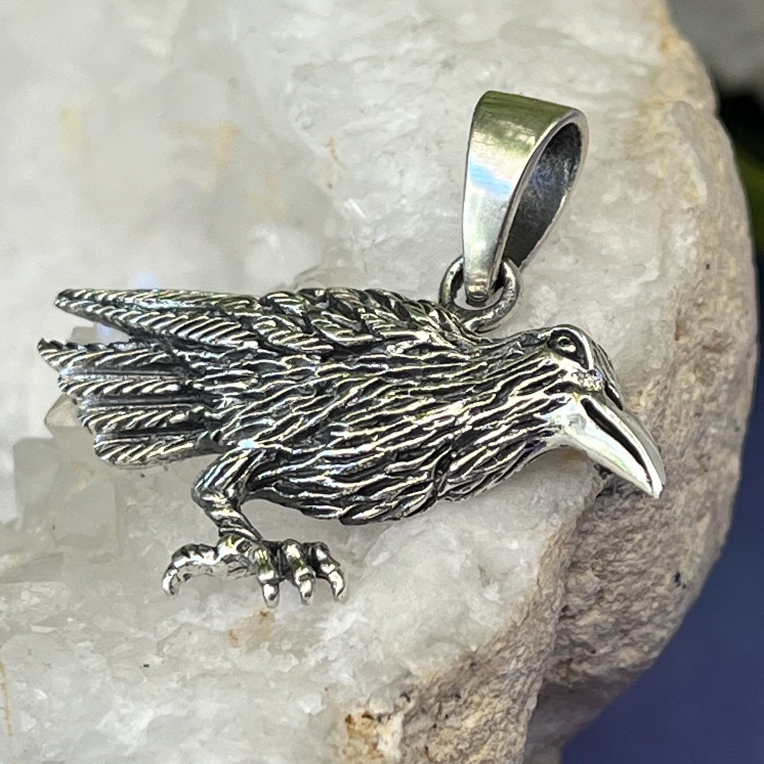 Pendant Crow Sterling Silver 2.9 cm