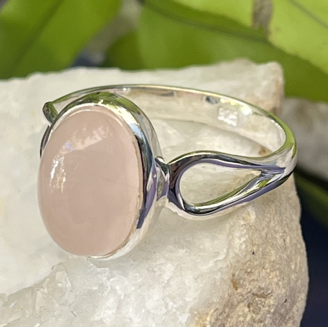 Ring Rose Quartz Oval 1.4 cm