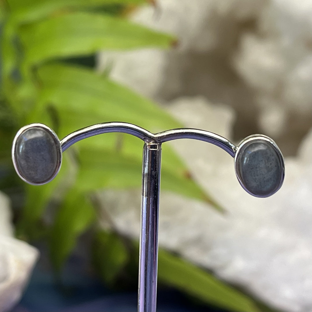 Stud Earrings Labradorite Oval