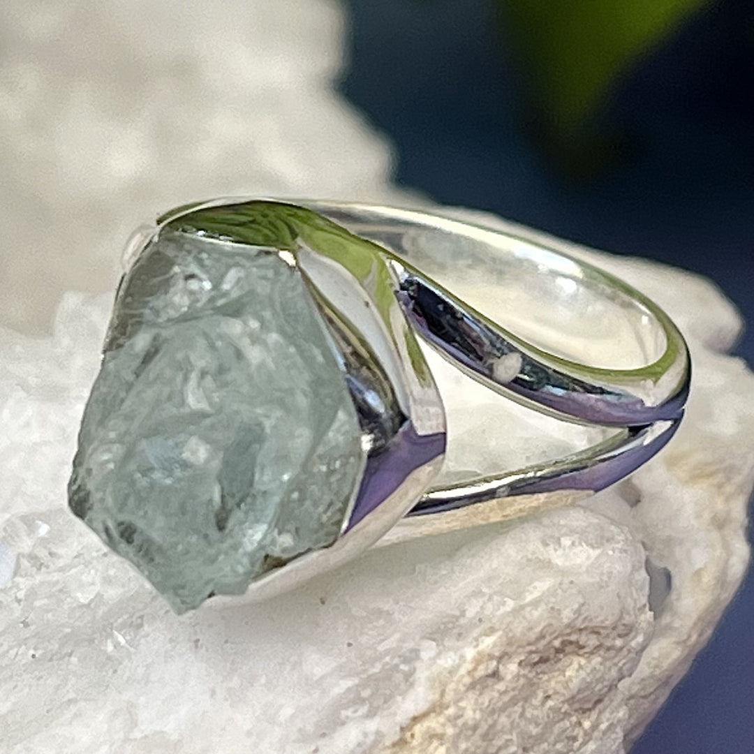 Ring Aquamarine Raw 1.1 cm