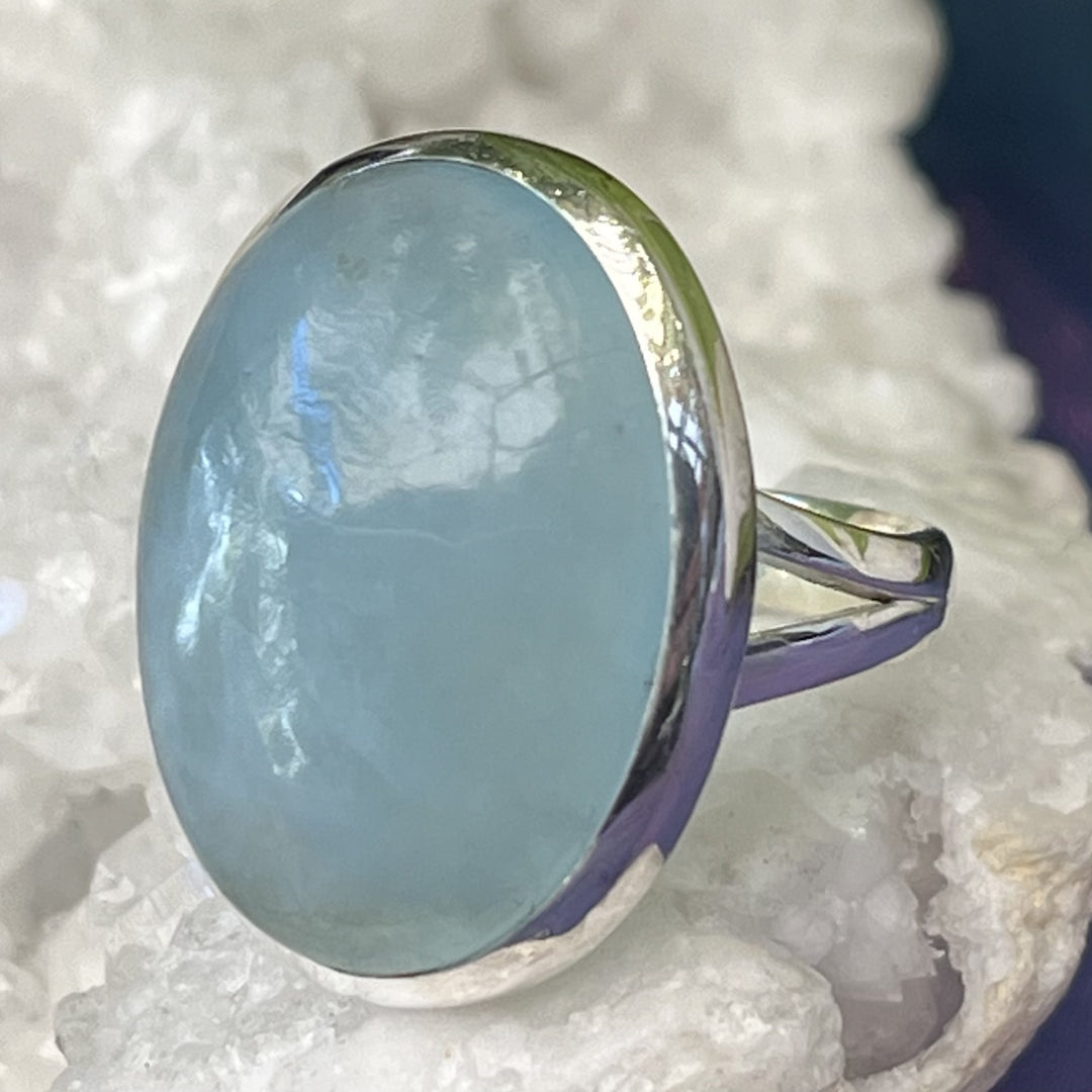 Ring Aquamarine Oval XL 2.3 cm