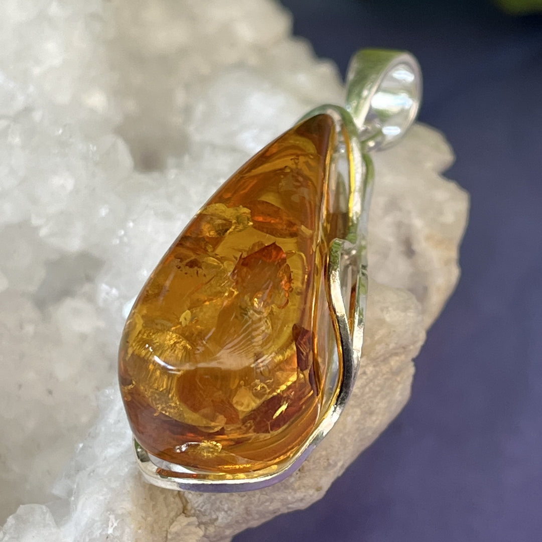 Pendant Amber Teardrop 5.1 cm