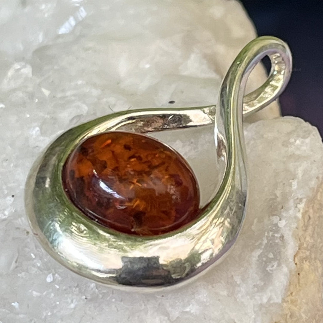 Pendant Amber Oval 2.4 cm