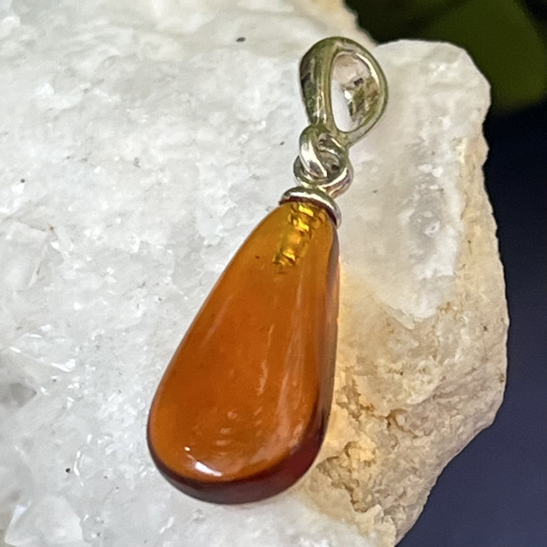 Pendant Amber Teardrop 2.5 cm