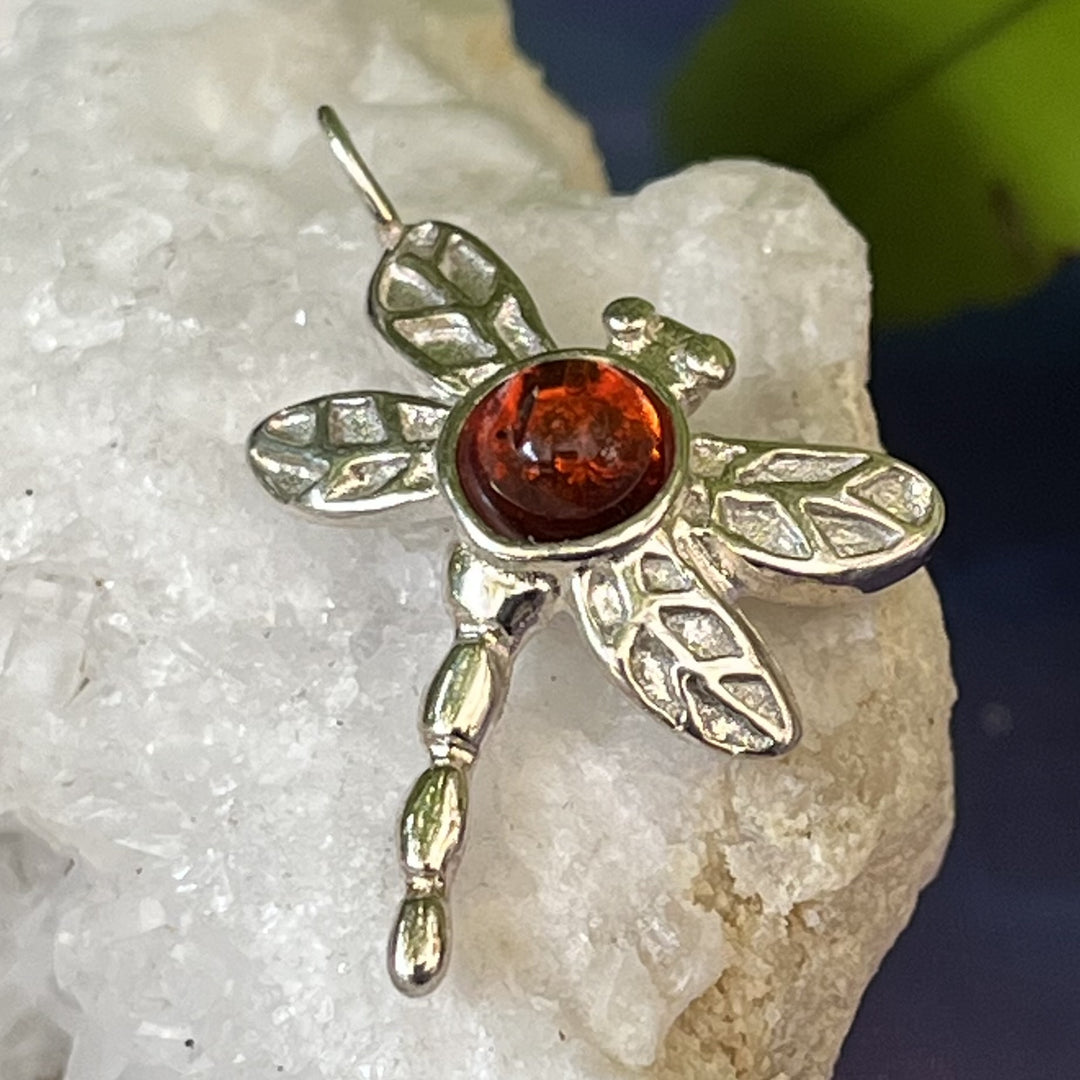 Pendant Amber Dragonfly 2.4 cm