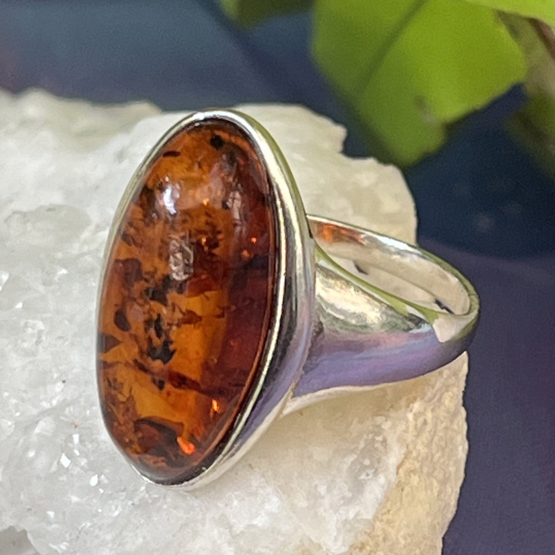 Ring Amber Oval 1.9 cm