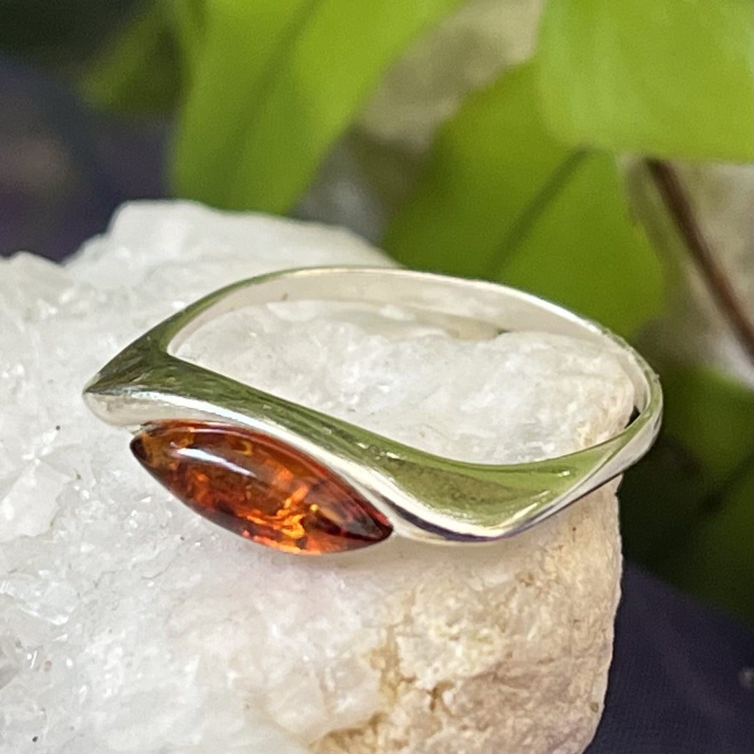 Ring Amber Marquise Mini 1.0 cm