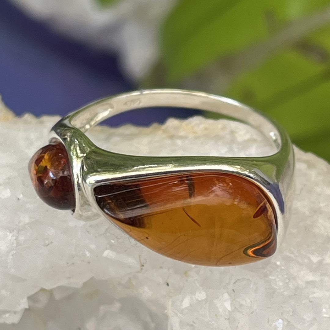 Ring Amber 2 Stone Assorted Sizes
