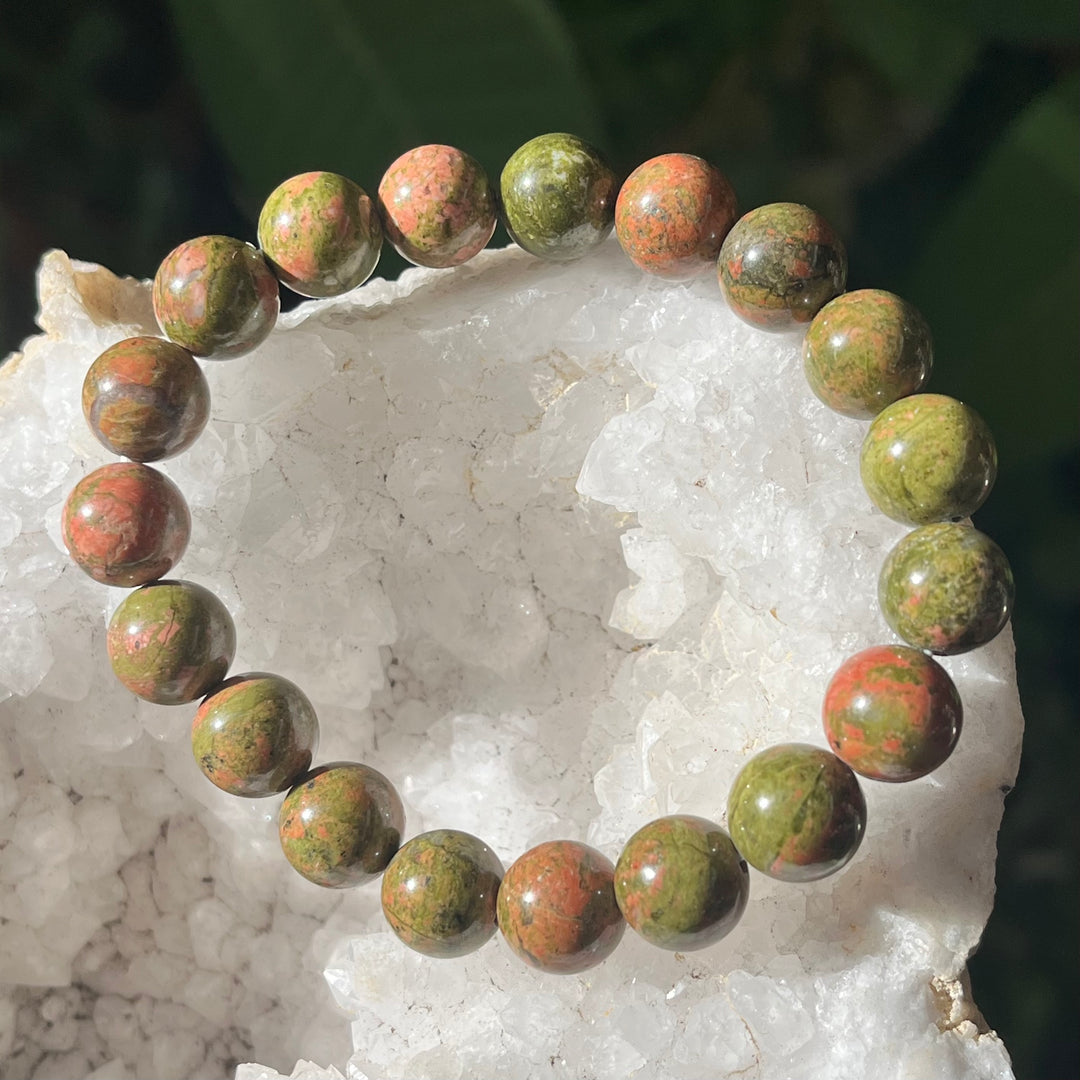 Bracelet Unakite 10 mm Beads