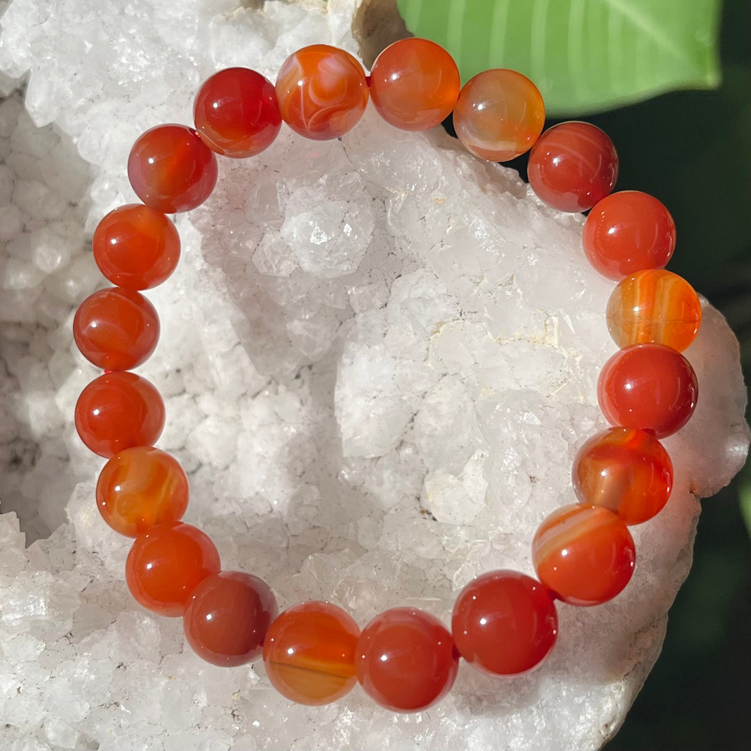 Bracelet Carnelian 10 mm Beads