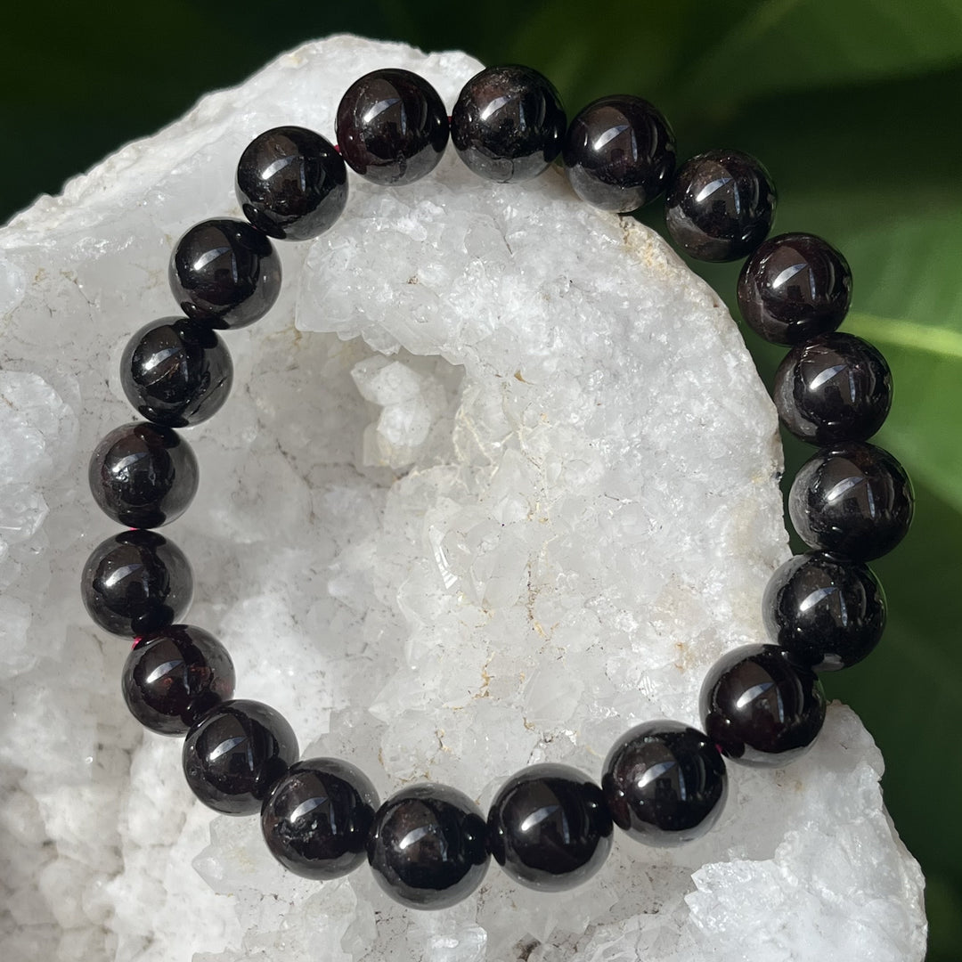 Bracelet Garnet 10 mm Beads