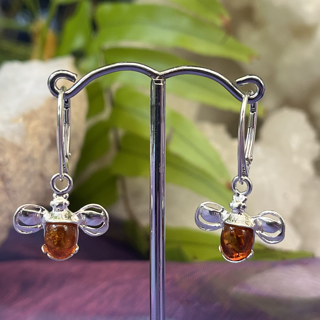 Earrings Amber Bee European Clasp