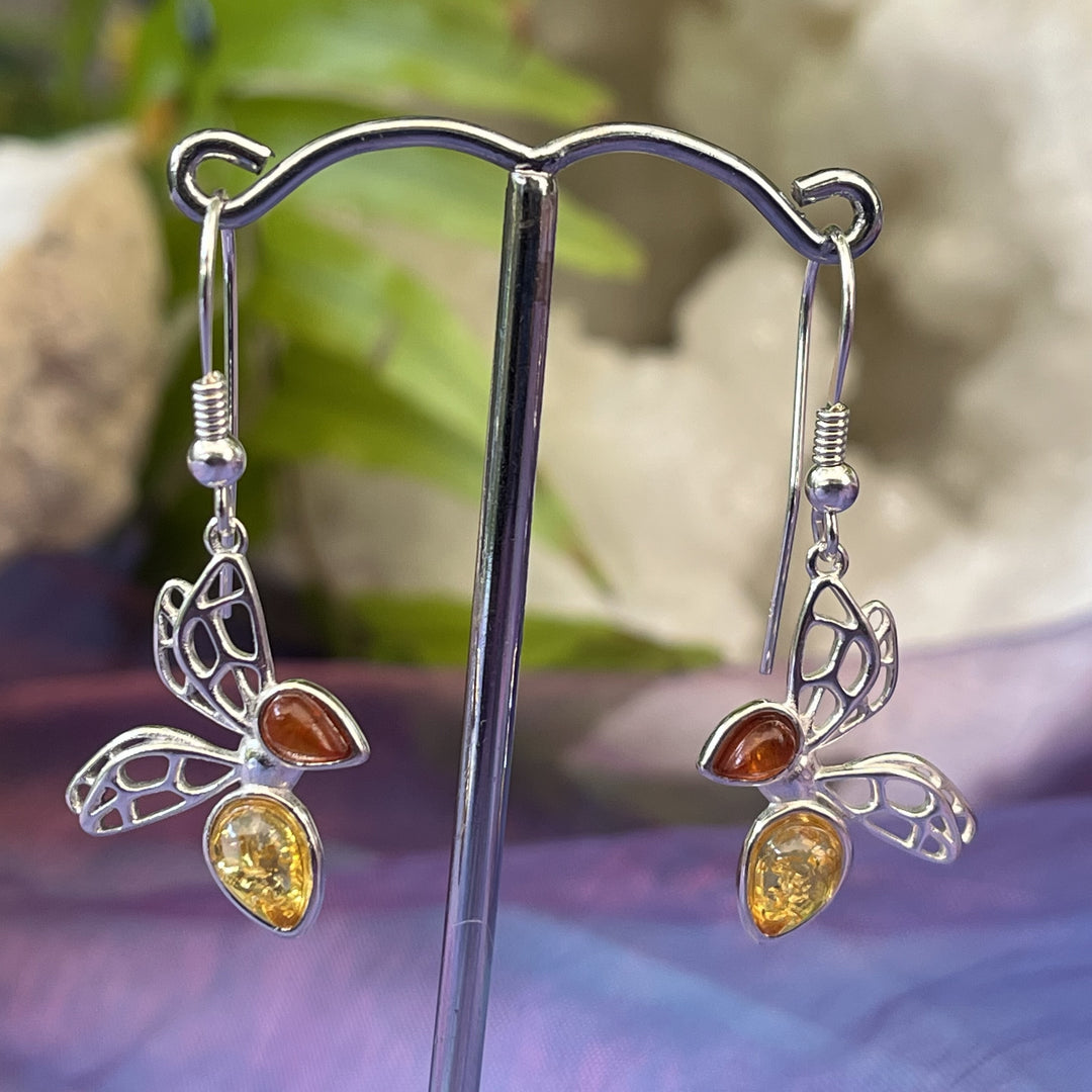 Earrings Amber Wasp