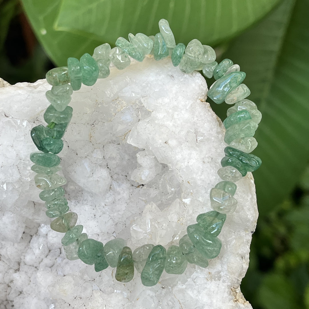 Bracelet Green Strawberry Quartz Chip
