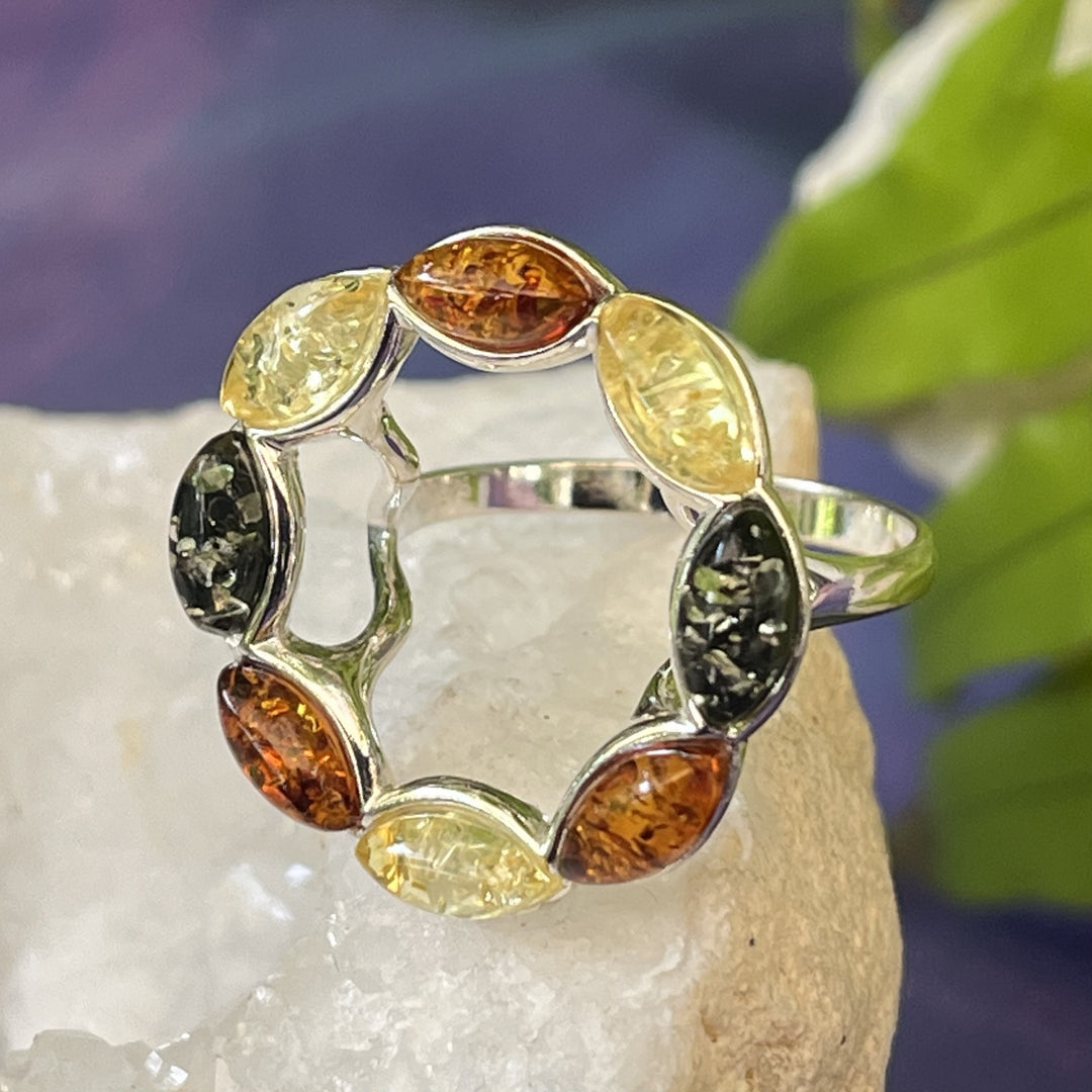 Ring Amber Circular Multi