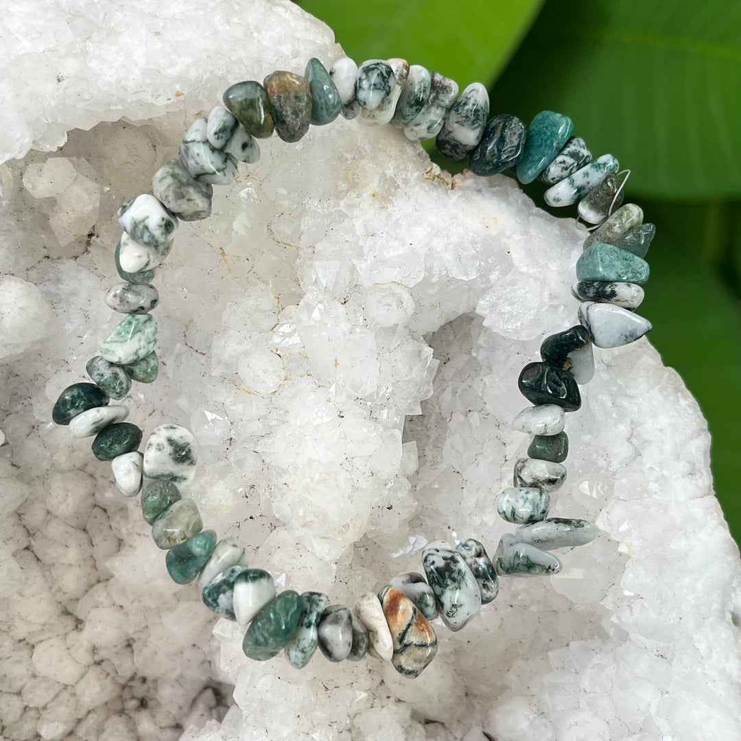 Bracelet Moss Agate Chip