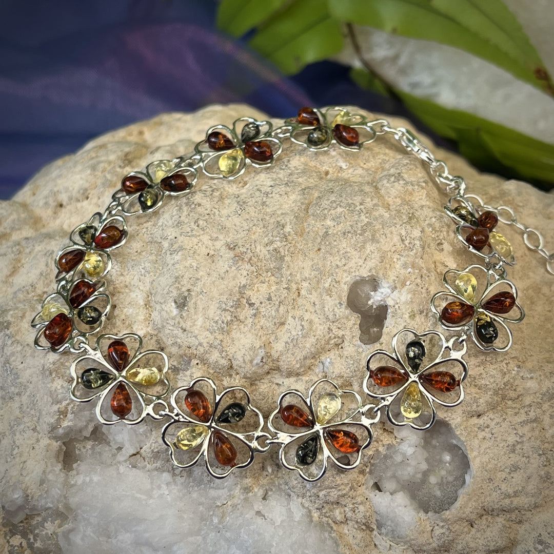 Bracelet Amber Flower Multi
