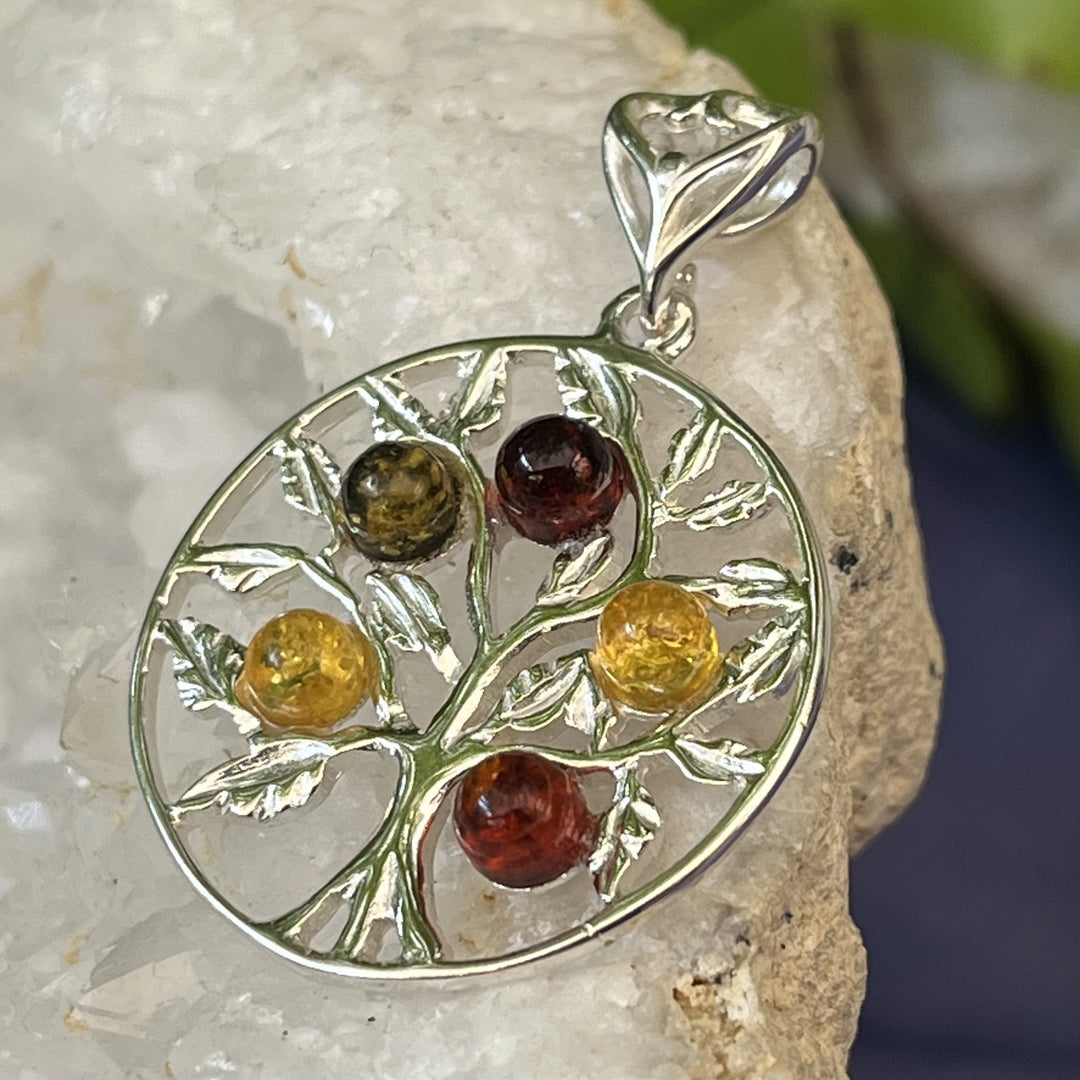 Pendant Amber Tree of Life Multi