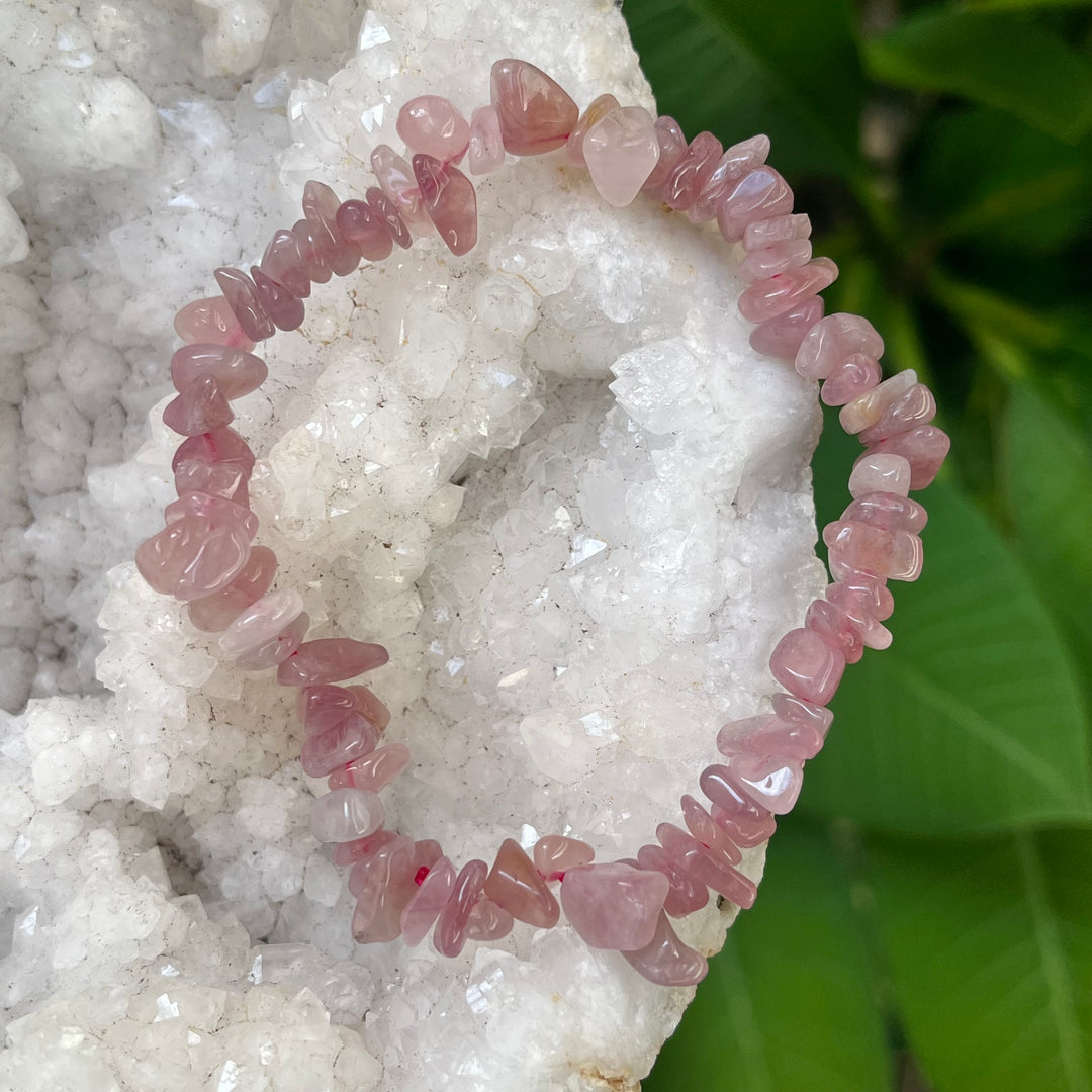 Bracelet Purple Rose Quartz Chip