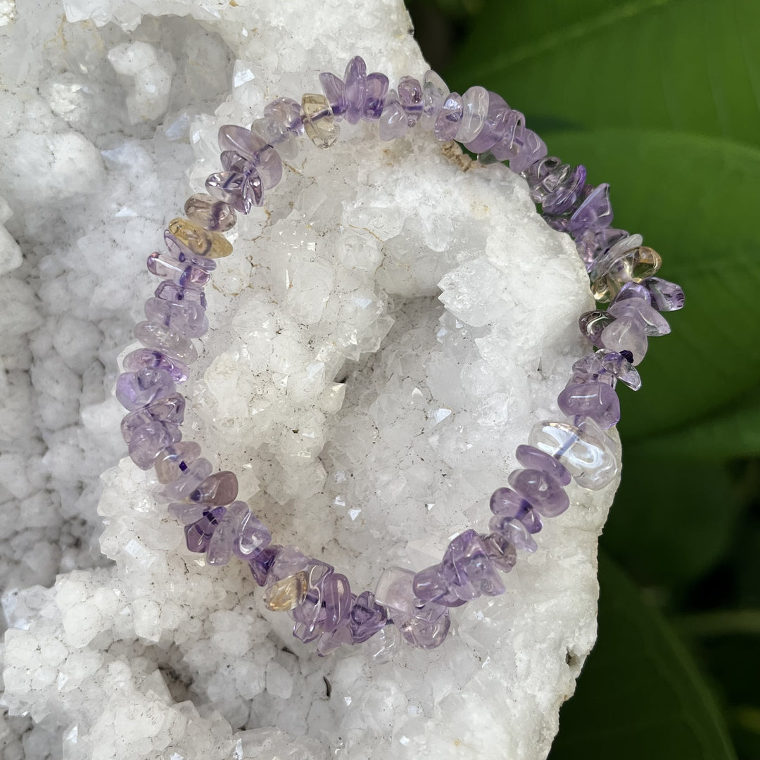 Bracelet Citrine and Amethyst Combined Chip