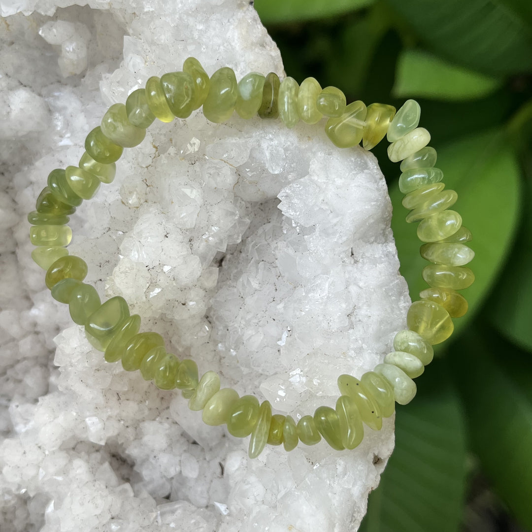 Bracelet Jade Olive Chip