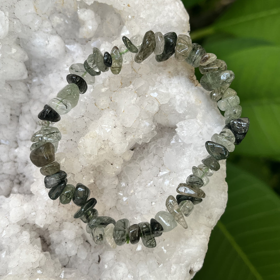 Bracelet Green Rutilated Quartz Chip