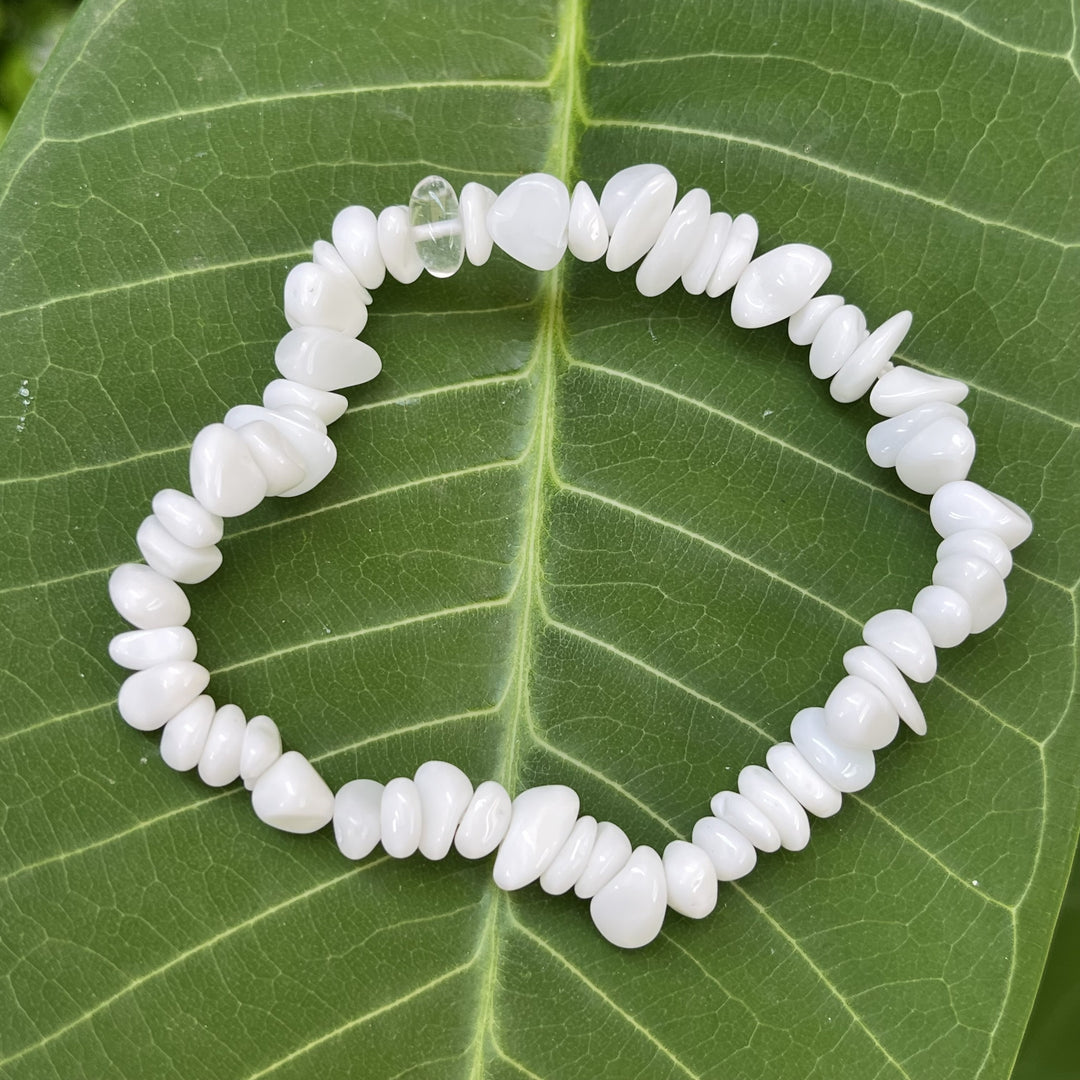 Bracelet White Jade Chip