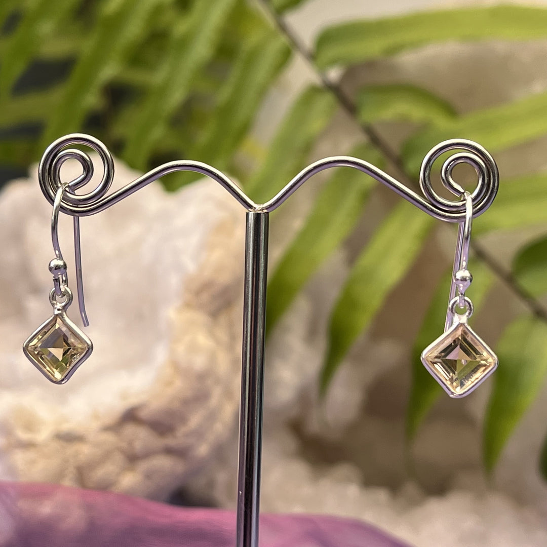 Earrings Citrine Faceted 2.4 cm