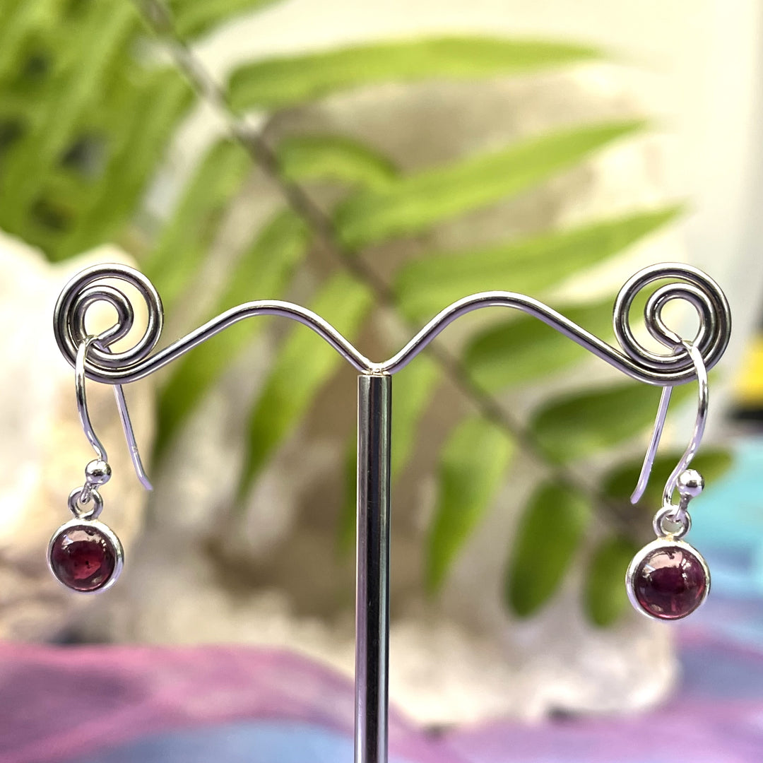 Earrings Garnet Round 2.2 cm