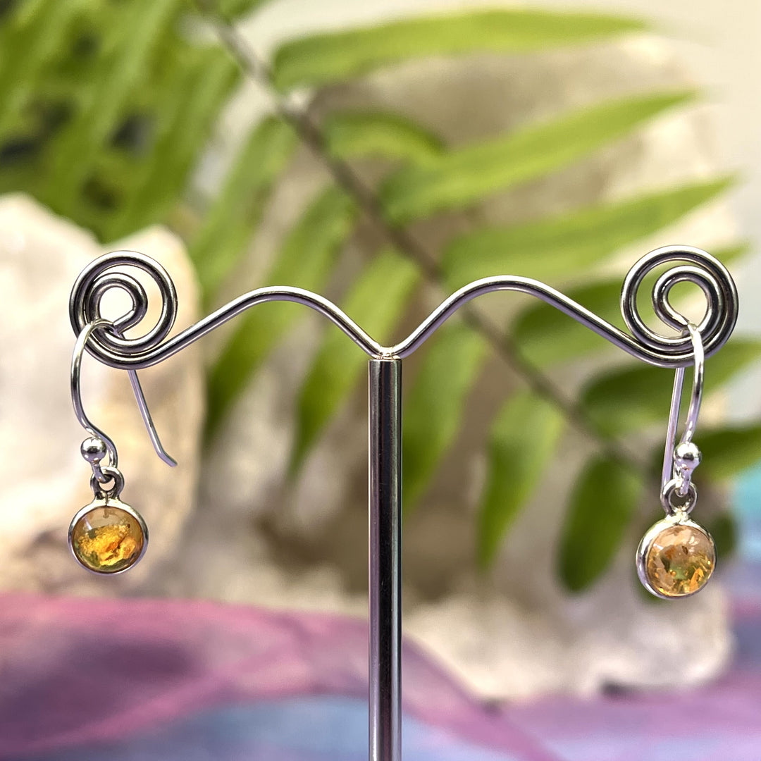 Earrings Amber Round 2.2 cm