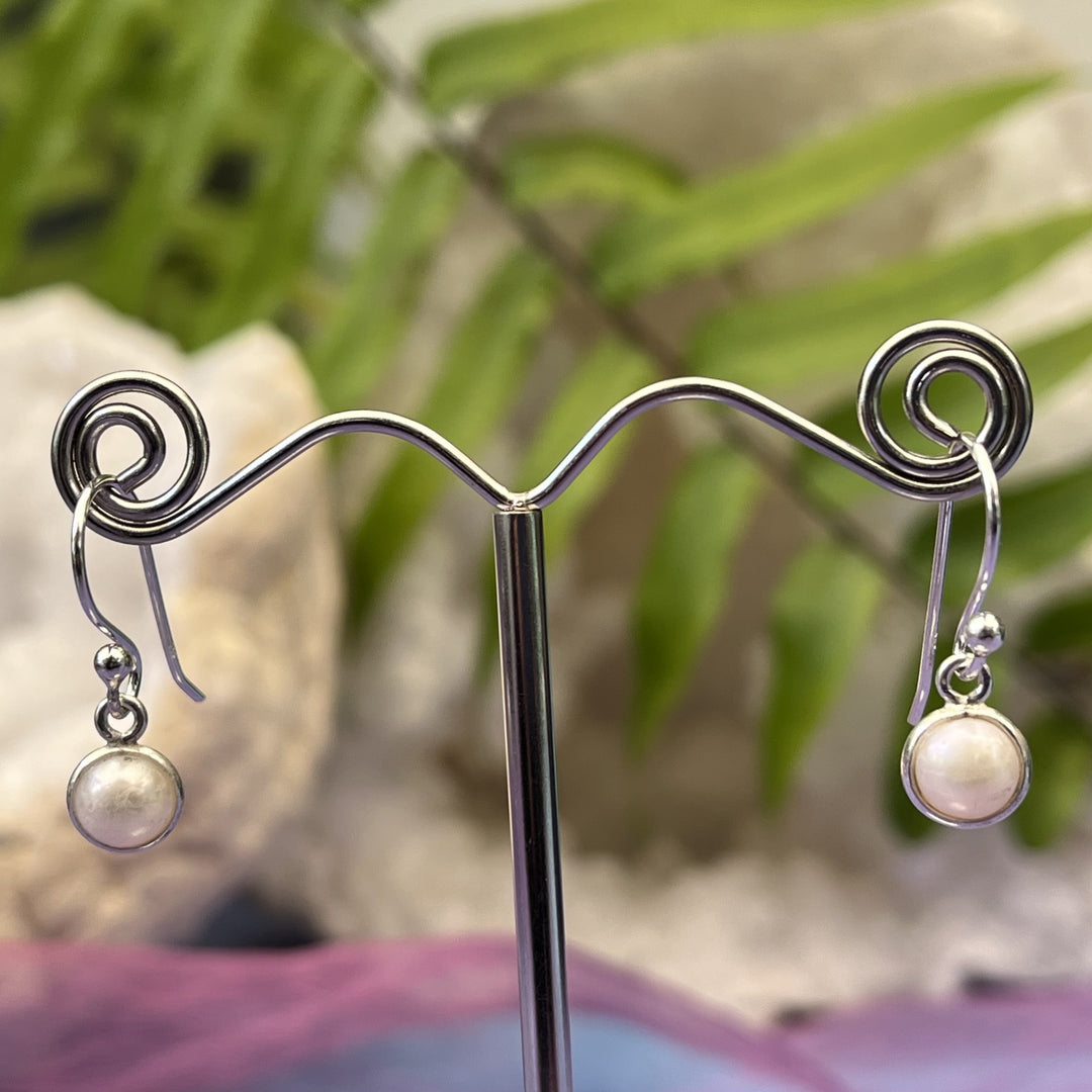 Earrings Mother of Pearl Round 2.2 cm
