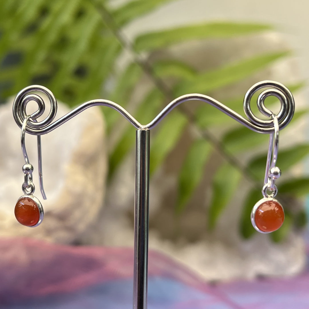 Earrings Carnelian Round 2.2 cm