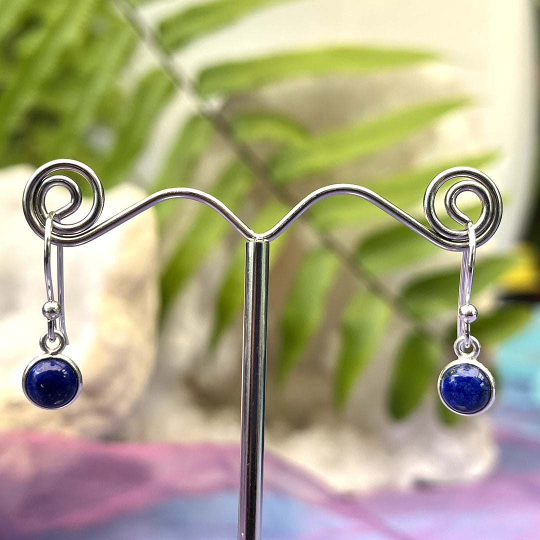 Earrings Lapis Round 2.2 cm