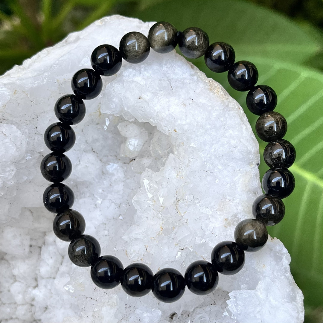 Bracelet Obsidian Gold Sheen 8mm Beads