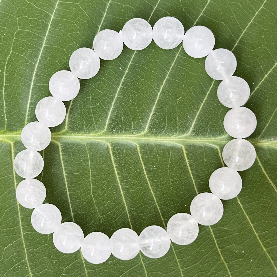 Bracelet White Agate 8mm Beads