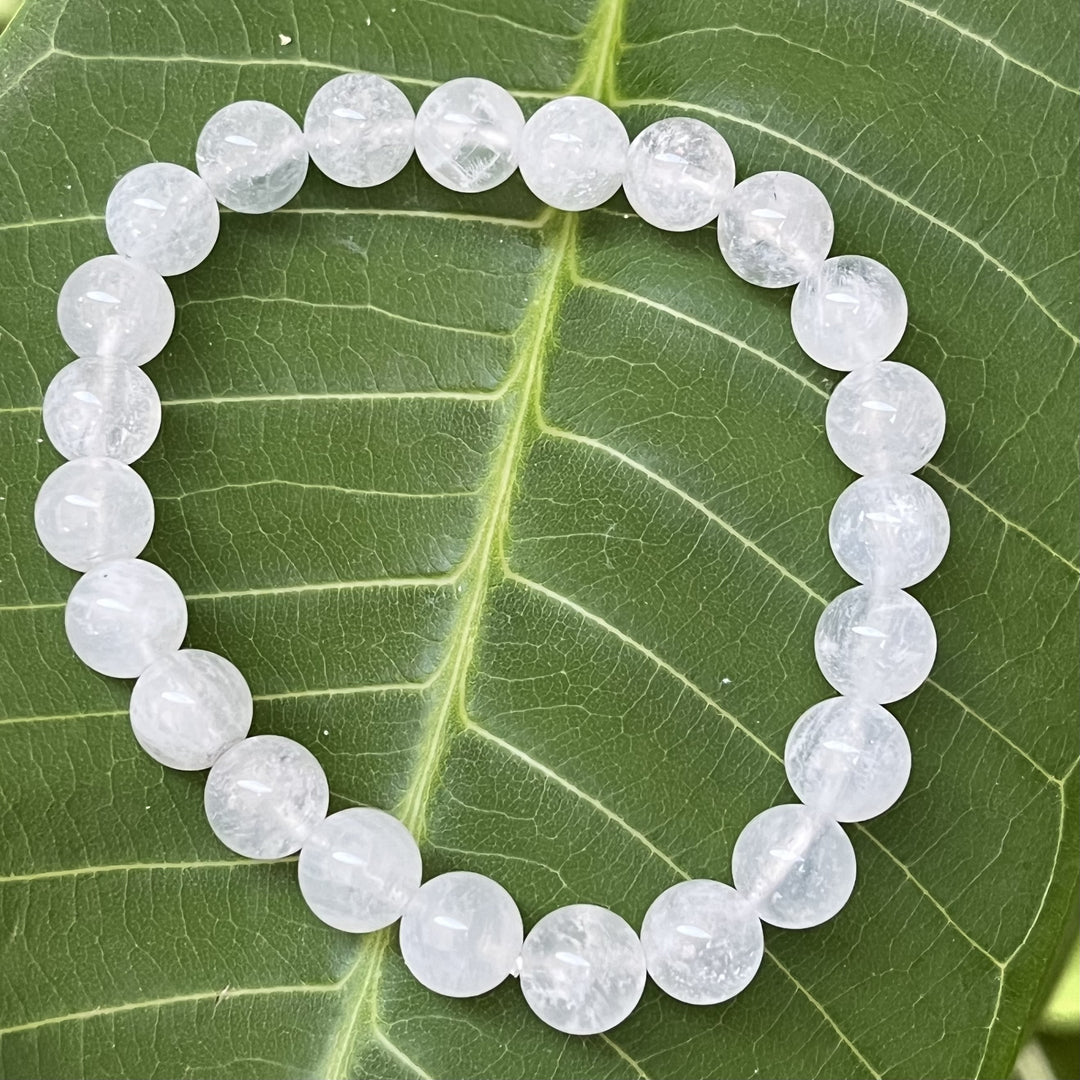 Bracelet Snowflake Garden Quartz 8mm Beads