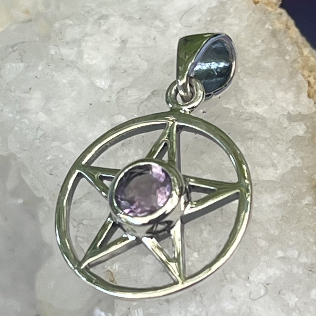 Pendant Amethyst Pentagram Mini